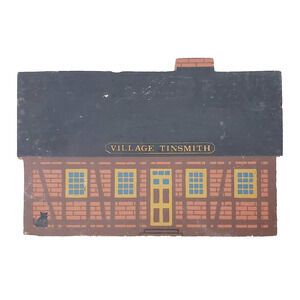 The Cat's Meow! Vintage 1989 Series VII Village Tinsmith Decor Red/Black Retro